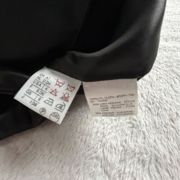 Max Mara Womens Black Wool Cashmere Single-Breasted Blazer Size 4 Two-Button - Picture 4 of 8